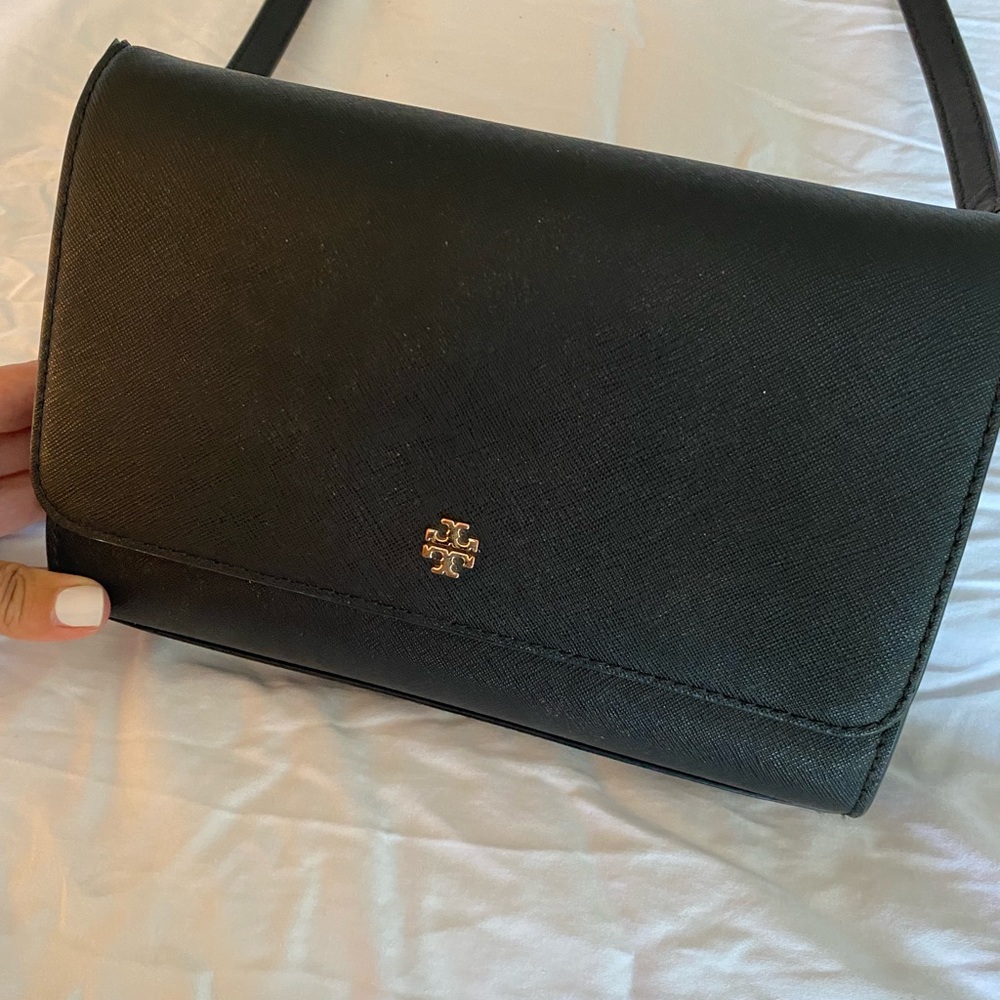 Tory Burch leather crossbody bag in black